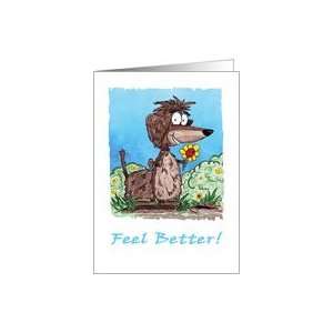 Feel Better Cartoon Dachshund Card