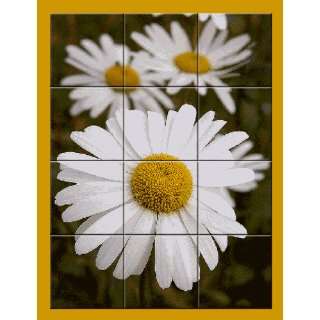  Daisy   Ceramic Tile Mural 13 x 17.25