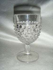 Vintage Crystal Clear EAPG Pressed Glass Hobnail Cordial Glass 