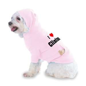  I Love/Heart Clinton Hooded (Hoody) T Shirt with pocket 