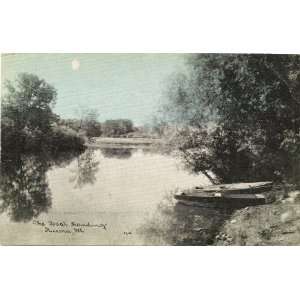   Vintage Postcard The Boat Landing   Aurora Illinois 