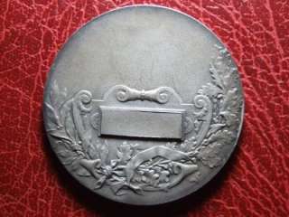 Art nouveau woman swimming in a lake or a river silver medal by Émile 