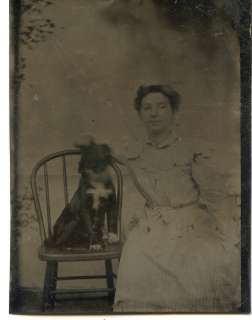 Woman with Dog, Tintype Photo  