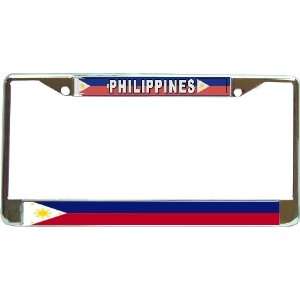  Philippines Filipino Flag Chrome License Plate Frame 