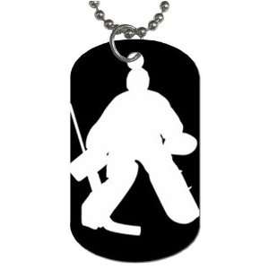 Hockey goalie player Dog Tag with 30 chain necklace Great Gift Idea