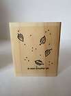 Autumn leaves and dots Stampin Up rubber stamp small b