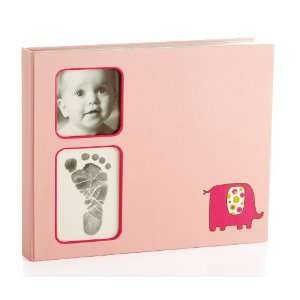  Pearhead Babyprints Babybook, Pink Elephant Baby