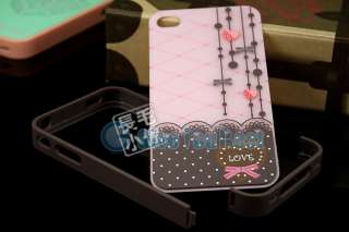 Pink Love Disney 86hero Ero Travel Hard Case Back Cover For iPhone 4 