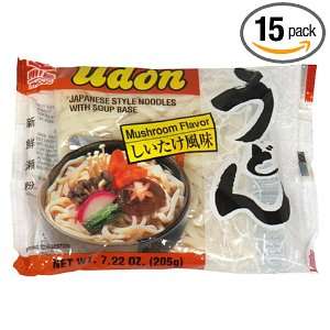 Myojo Udon Japanese Style Noodles with Soup Base, Mushroom Flavor, 7 