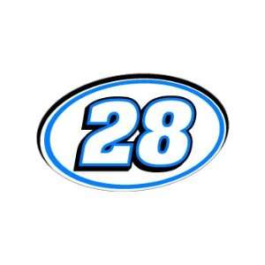  28 Number Jersey Nascar Racing   Blue   Window Bumper 
