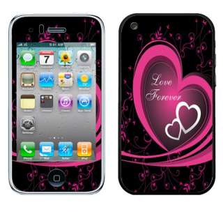 For Apple iPhone 3G 3GS AT&T Phone Hot Pink/ White Love Forever Decal 