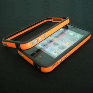 Black and Orange Bumper Frame Case for Apple iphone 4  