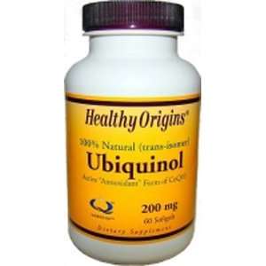 Ubiquinol 200 mg 60 Gels ( Active form of CoQ10 )   Healthy Origins