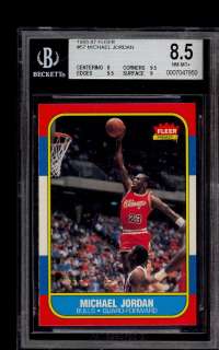 1986 Fleer Basketball Michael Jordan ROOKIE RC #57 BGS 8.5 NM MT+ 