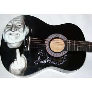   Autographed Signed Middle Finger Airbrush Guitar P 