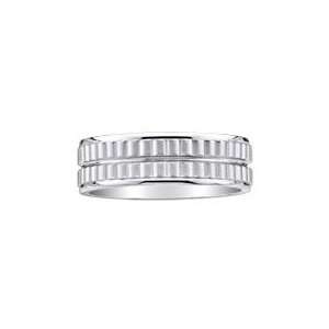  Split Square Design 18K White Gold Wedding Band Jewelry