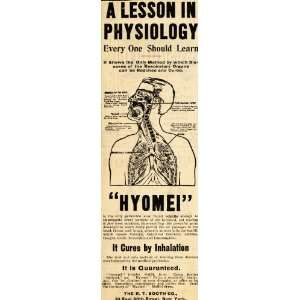  1898 Ad Hyomei Respiratory Disease Cure Quackery Booth 