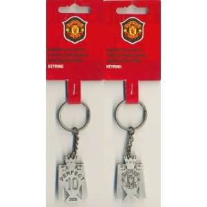 Man Utd F.C. Perfect 10 Keyring Silver