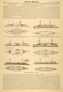 1899 Cover Scientific France Navy Battleships Fleet   ORIGINAL  