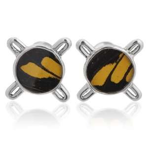  Aymara Circle Studded Yellow Palate Butterfly Cufflinks CL 