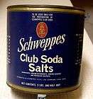 Schweppes Club Soda Salts Can 3 LBs Cardboard & Tin