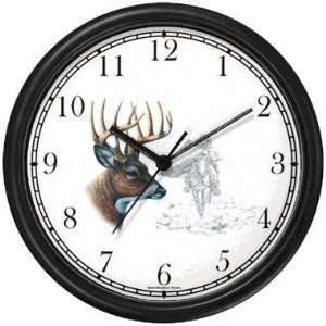 Deer Buck & Indian Warrior JP Animal Wall Clock by WatchBuddy 
