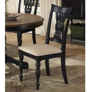 Hillsdale Embassy Side Chair with Carved Legs, Rubbed Black, Set of 2 