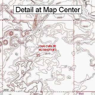   Topographic Quadrangle Map   Twin Falls NE, Idaho (Folded/Waterproof
