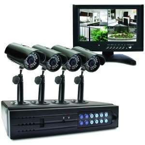   OBSERVATION SYSTEM WITH 4 CHANNEL 320 GB DVR & 4 CAMERAS   SCUSWA44D1