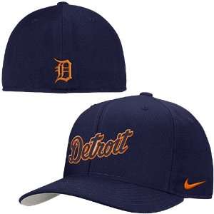  Nike Detroit Tigers Navy Tackle Twill Swoosh Flex Fit Hat 