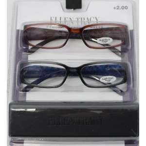 Ellen Tracy Readers Two Pack Rectangle Brown / Black Plastic Power 2.0 
