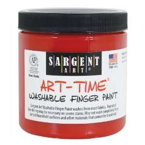   22 9920 8 Ounce Art Time Washable Finger Paint in Wide Mouth Jar, Red