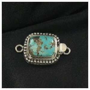  CARICO LAKE TURQUOISE CLASP STERLING BLUE CUSHION 13.5x11 
