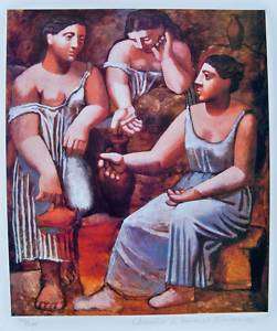 Pablo Picasso Estate Signed Small Giclee THREE SISTERS  