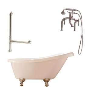  with Ball and Claw Feet, Lever Handles, Deck Mount Faucet with Hand 