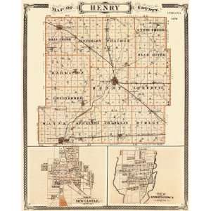   HENRY COUNTY INDIANA (IN) LANDOWNER MAP 1876