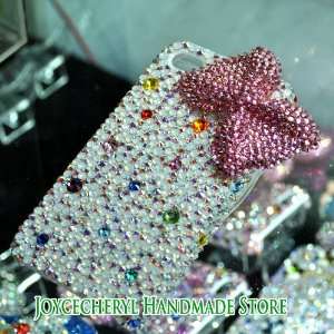  Handmade 3d Bow Swarovski Case for Iphone 4g/4s (Sw011) + Free 