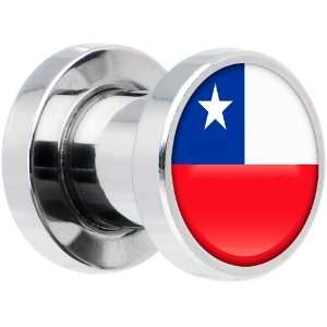  7mm Stainless Steel Chile Flag Saddle Plug Jewelry