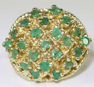 Art Deco 14k Gold .92ctw Columbian Emerald Ring 7.8g Size 6.5 Retail 