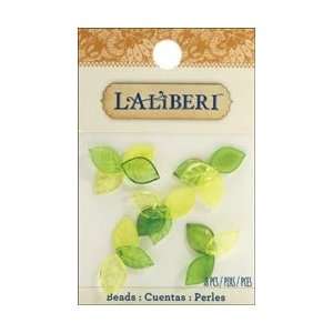 Laliberi Flowers And Brass Leaf Beads Tiny Green 5/Pkg; 3 