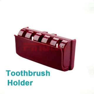 New RED Automatic Auto Toothpaste Dispenser Toothbrush Holder Holes 