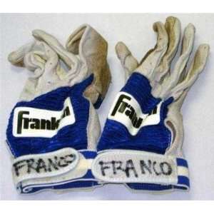 Julio Franco Game Used Blue/wht Franklin Batting Gloves   Game Used 