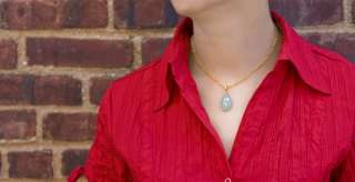 Vermeil Artigiano Aqua Chalcedony Earrings Necklace Set / OAS  