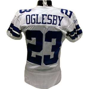  Evan Oglesby #23 2008 Cowboys Game Used White Jersey 