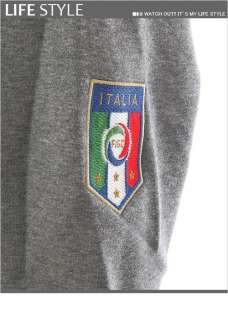   Mens Italia Fanwear Sweat Long Sleeve T shirt Asia Size Gray 74058401