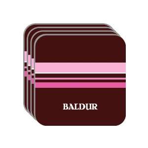 Personal Name Gift   BALDUR Set of 4 Mini Mousepad Coasters (pink 