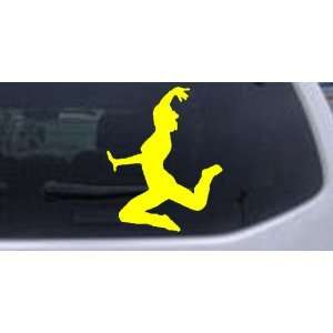 Dancer Silhouettes Car Window Wall Laptop Decal Sticker    Yellow 10in 