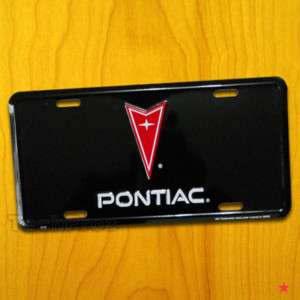 Vintage Pontiac License Plate Tag Frame Sign Emblem bl  