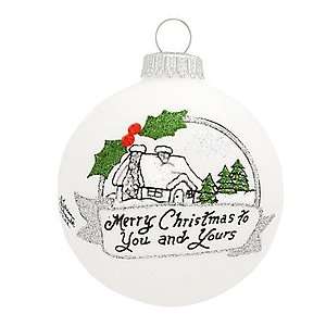  Christmas Cottage Glass Ornament