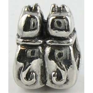   Silver Plated Chinese Cats Charm Bead for Pandora/Troll/C Jewelry